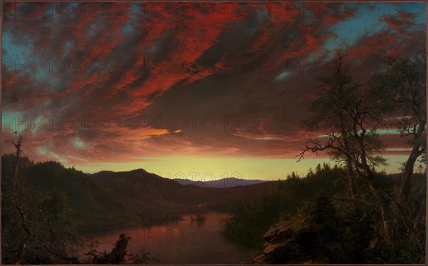 Twilight in the Wilderness, 1860. Frederic Edwin Church (American, 1826-1900). Oil on canvas; framed: 124 x 185 x 13 cm (48 13/16 x 72 13/16 x 5 1/8 in.); unframed: 101.6 x 162.6 cm (40 x 64 in.).