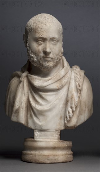 Portrait Bust of an Aristocratic Man, 280-290. Later Roman, Asia Minor, early Christian period, 3rd century. Marble; overall: 33.4 x 21 x 11.5 cm (13 1/8 x 8 1/4 x 4 1/2 in.).