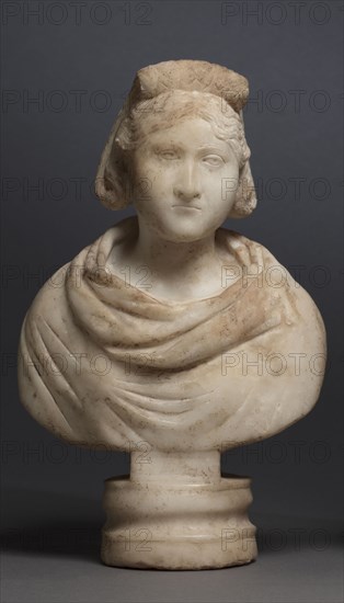 Portrait Bust of an Aristocratic Woman, 280-290. Later Roman, Asia Minor, early Christian period, 3rd century. Marble; overall: 31.5 x 19 x 10.8 cm (12 3/8 x 7 1/2 x 4 1/4 in.).