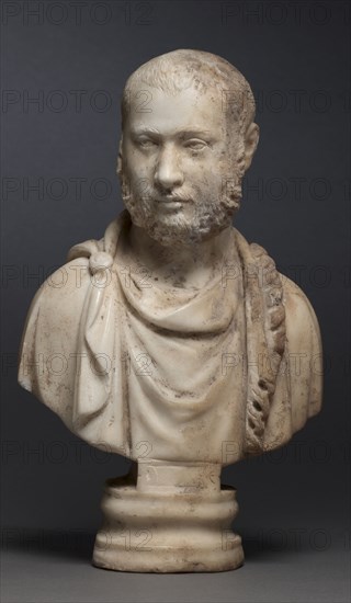 Portrait Bust of an Aristocratic Man, 280-290. Late Roman, Asia Minor, early Christian period, 3rd century. Marble; overall: 33.5 x 20.1 x 10 cm (13 3/16 x 7 15/16 x 3 15/16 in.).
