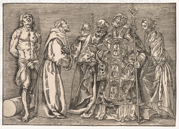 The Six Saints, c. 1535. Niccolo Boldrini (Italian, c. 1500-aft 1566), after Titian (Italian, c. 1488-1576). Woodcut