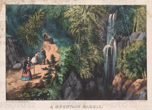 A Mountain Ramble, c. 1872-74. And James Merritt Ives (American, 1824-1895), Nathaniel Currier (American, 1813-1888). Lithograph, hand colored