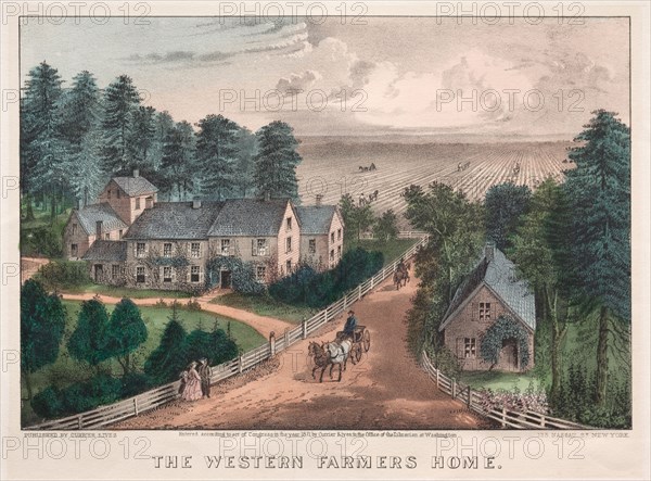 The Western Farmer's Home. And James Merritt Ives (American, 1824-1895), Nathaniel Currier (American, 1813-1888). Lithograph