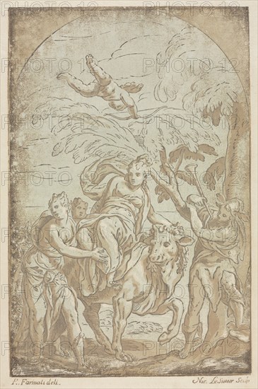 The Rape of Europa, 1725-42. Nicolas LeSueur (French, 1691-1764). Chiaroscuro woodcut