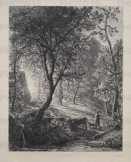 The Herdsman's Cottage, 1850. Samuel Palmer (British, 1805-1881). Etching