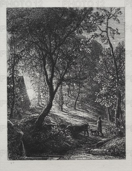 The Herdsman's Cottage, 1850. Samuel Palmer (British, 1805-1881). Etching
