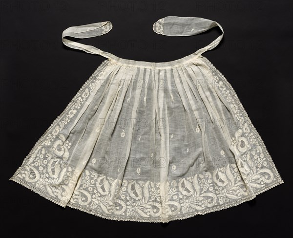 Wedding Apron, c. 1830s. Germany, Schwerin, Early 19th century. Embroidered muslin; overall: 68.6 x 76 cm (27 x 29 15/16 in.).