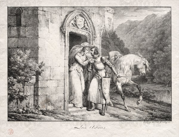 The Farewells. Horace Vernet (French, 1789-1863). Lithograph