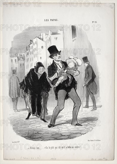 Fathers, plate 13: Come along, dear..., 1847. Honoré Daumier (French, 1808-1879). Lithograph; sheet: 35.8 x 25.4 cm (14 1/8 x 10 in.)