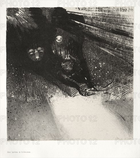 La Maison hantée:  Some Hideous Larva, 1896. Odilon Redon (French, 1840-1916). Lithograph