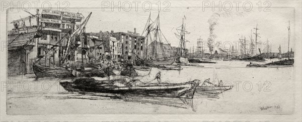 Thames Warehouse, 1871. James McNeill Whistler (American, 1834-1903). Etching; sheet: 22.7 x 9.7 cm (8 15/16 x 3 13/16 in.); platemark: 20.3 x 7.6 cm (8 x 3 in.).
