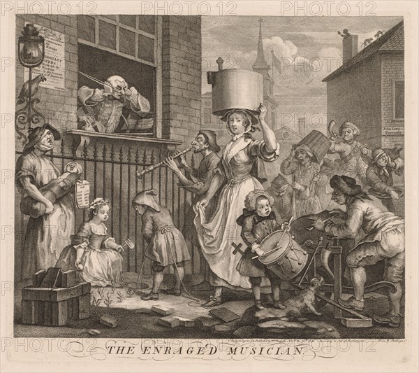 The Enraged Musician, 1741. William Hogarth (British, 1697-1764). Etching