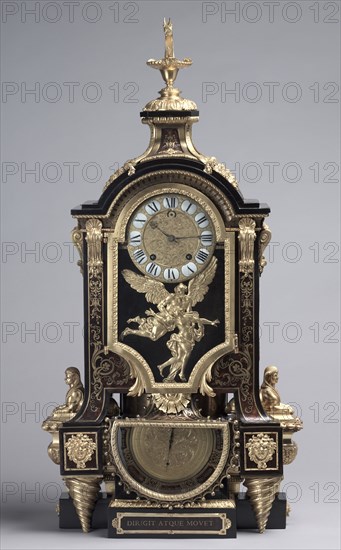 Clock, c. 1695. André-Charles Boulle (French, 1642-1732), Balthazar Martinot II (French, 1636-1714). Tortoise shell and brass inlay, gilt bronze; overall: 113.7 cm (44 3/4 in.).