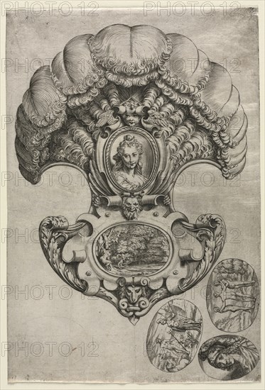 The Fan (L'Eventail ), c. 1589-1595. Agostino Carracci (Italian, 1557-1602). Etching