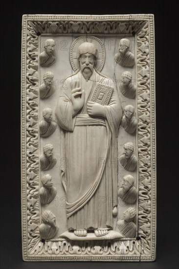 Christ's Mission to the Apostles, c. 970-980. Ottonian, Italy, Milan, Gothic period, 10th century. Ivory; overall: 18.2 x 9.9 x 1 cm (7 3/16 x 3 7/8 x 3/8 in.).