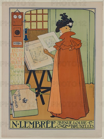 Poster for the Lembrée Gallery, 1897. Theo van Rysselberghe (Belgian, 1862-1926). Color lithograph; image: 62.5 x 44.3 cm (24 5/8 x 17 7/16 in.)