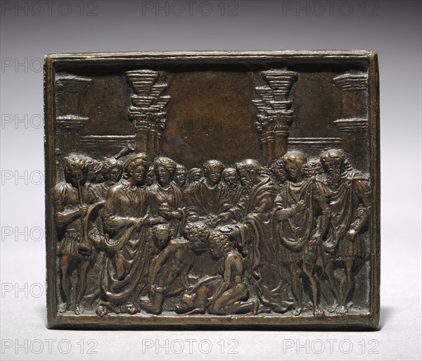 The Sacrifice of a Swine, c. 1520. Andrea Riccio (Italian, c. 1470-1532). Bronze; overall: 7.7 x 9.3 cm (3 1/16 x 3 11/16 in.).