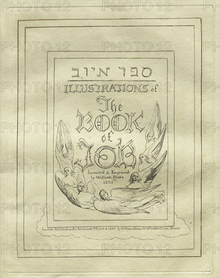 The Book of Job:  Title Page, 1825. William Blake (British, 1757-1827). Engraving