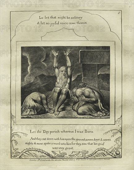 The Book of Job:  Pl. 8, Let the Day perish wherein I was Born, 1825. William Blake (British, 1757-1827). Engraving