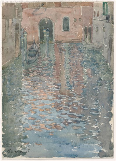 Venetian Canals, c. 1898. Maurice Prendergast (American, 1858-1924). Watercolor; sheet: 35.2 x 25.2 cm (13 7/8 x 9 15/16 in.).
