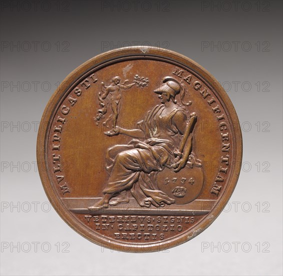 Portrait of Pope Clement XII Corsini (reverse), 1734. Ottone Hamerani (Italian, 1694-1761). Bronze; diameter: 3.9 cm (1 9/16 in.).