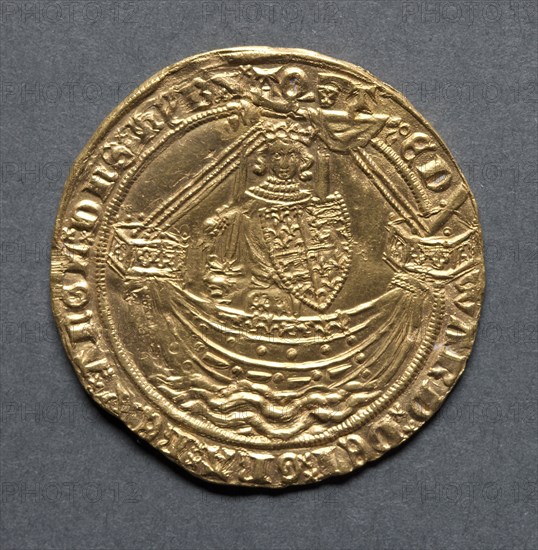 Noble (obverse), 1363-1369. England, Edward III, 1327-1377. Gold