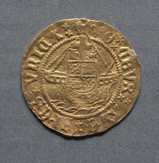 Half Angel (reverse), 1526-1544. England, Henry VIII, 1509-1547. Gold