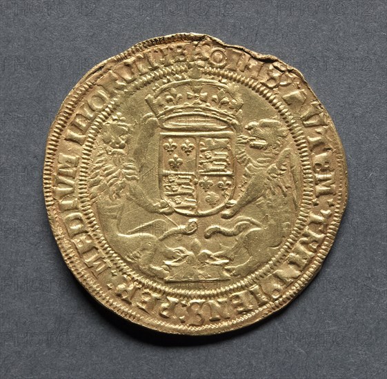 Half Sovereign (reverse), 1544-1547. England, Henry VIII, 1509-1547. Gold
