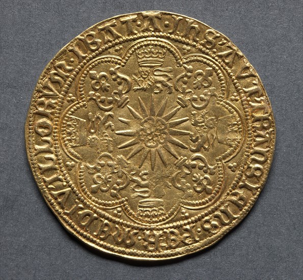 Ryal (reverse), 1583-1584/85. England, Elizabeth I, 1558-1603. Gold