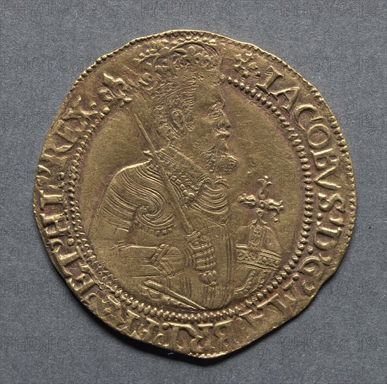 Unite (obverse), 1613-1615. England, James I, 1603-1625. Gold