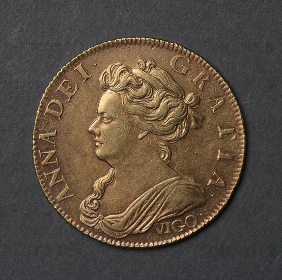 Guinea (obverse), 1703. England, Anne, 1702-1714. Gold