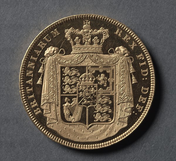 Five Pounds [pattern] (reverse), 1826. England, George IV, 1820-1830. Gold