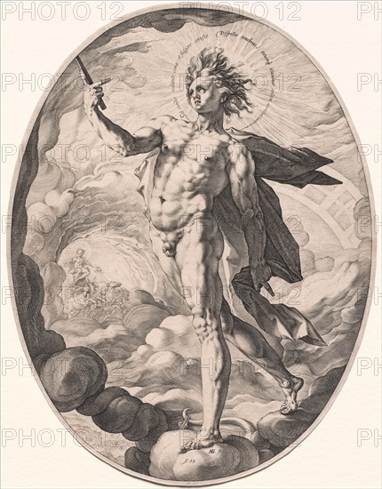 Apollo, 1588. Hendrick Goltzius (Dutch, 1558–1617). Engraving; sheet: 35.3 x 27.1 cm (13 7/8 x 10 11/16 in.); platemark: 34.9 x 26.7 cm (13 3/4 x 10 1/2 in.)