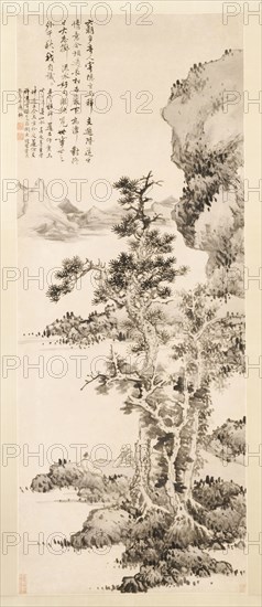 Zhi and Xu's Pure Conversation, 1643. Lan Ying (Chinese, 1585-aft 1664). Hanging scroll; ink on paper; overall: 246 x 71 cm (96 7/8 x 27 15/16 in.).