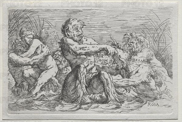 River Gods. Copy after Salvator Rosa (Italian, 1615-1673). Etching