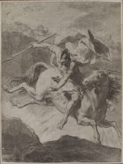 Death of Marcus Curtius, 1799. Gaetano Gandolfi (Italian, 1734-1802). Black chalk (stumped in places) and brush and black chalk wash; sheet: 40.8 x 30.7 cm (16 1/16 x 12 1/16 in.); secondary support: 52.2 x 42.2 cm (20 9/16 x 16 5/8 in.).