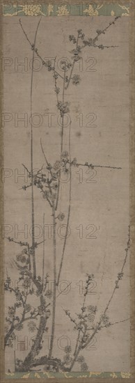 Plum Blossoms, 1336-92. Japan, Nanbokucho period (1336-92). Hanging scroll; ink on paper; painting only: 103.5 x 37.5 cm (40 3/4 x 14 3/4 in.); including mounting: 182.9 x 47.6 cm (72 x 18 3/4 in.).