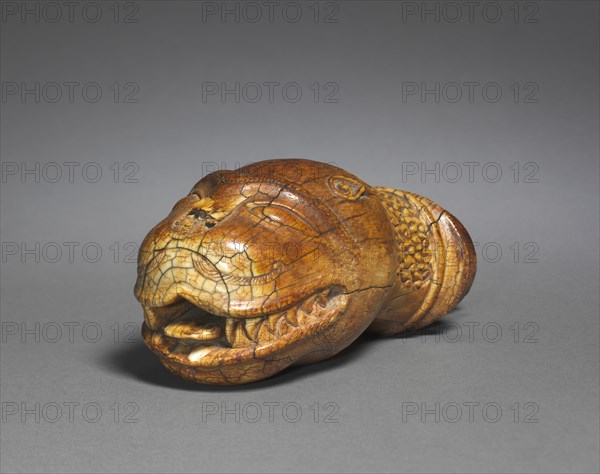 Lion's Head, 17th Century. India, Mughal period (1526-1756). Ivory; overall: 18.6 cm (7 5/16 in.).