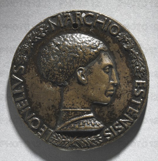 Portrait of Leonello D'Este, Marquess of Ferrara (obverse), c. 1440-1444. Pisanello (Italian, Ferrara, c. 1395-1455). Bronze; diameter: 7 cm (2 3/4 in.).