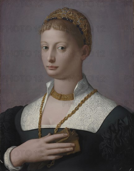 Portrait of a Woman, c. 1550. Agnolo Bronzino (Italian, 1503-1572). Oil on wood; framed: 81.5 x 68.5 x 5 cm (32 1/16 x 26 15/16 x 1 15/16 in.); unframed: 60 x 48.8 cm (23 5/8 x 19 3/16 in.).