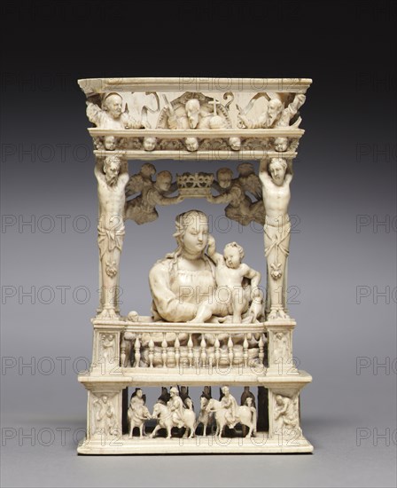 Virgin and Child in an Architectural Frame, c. 1530-1540. Style of Jan Gossaert (Flemish, c1475/78-1532). Ivory; overall: 10.5 x 6 x 2.3 cm (4 1/8 x 2 3/8 x 7/8 in.).