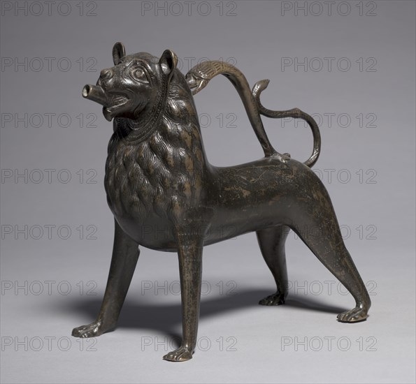Lion Aquamanile, 1200-1250. Germany, Lower Saxony, Hildesheim, Gothic period, first half 13th century. Bronze: cast, chased, and punched; overall: 26.4 x 29 x 15 cm (10 3/8 x 11 7/16 x 5 7/8 in.).
