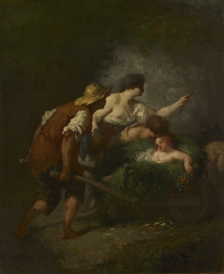 Return from the Fields, c. 1846-1847. Jean-François Millet (French, 1814-1875). Oil on fabric; framed: 68 x 60 x 10 cm (26 3/4 x 23 5/8 x 3 15/16 in.); unframed: 46.2 x 37.8 cm (18 3/16 x 14 7/8 in.)