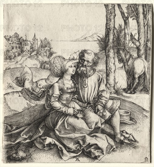 The Offer of Love (or the Ill-Assorted Couple), 1495-1496. Albrecht Dürer (German, 1471-1528). Engraving; platemark: 15 x 13.9 cm (5 7/8 x 5 1/2 in.)
