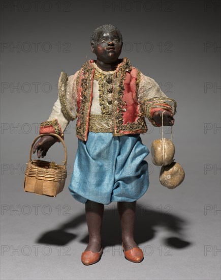 Figure from a Crèche: Attendant of the Magi, 1780-1830. Italy, Naples, late 18th-early 19th century. Painted wood and terracotta with various textiles; overall: 36.1 cm (14 3/16 in.).