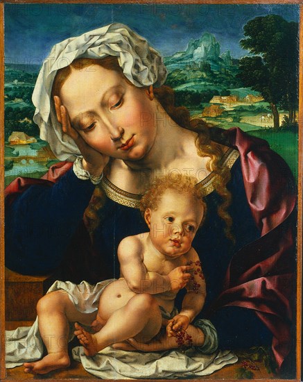 Virgin and Child in a Landscape, 1531. Jan Gossaert (Flemish, c1475/78-1532), and an Anonymous Landscape Painter (Flemish). Oil on wood; framed: 68 x 56 x 4.5 cm (26 3/4 x 22 1/16 x 1 3/4 in.); unframed: 47.7 x 36.6 cm (18 3/4 x 14 7/16 in.).