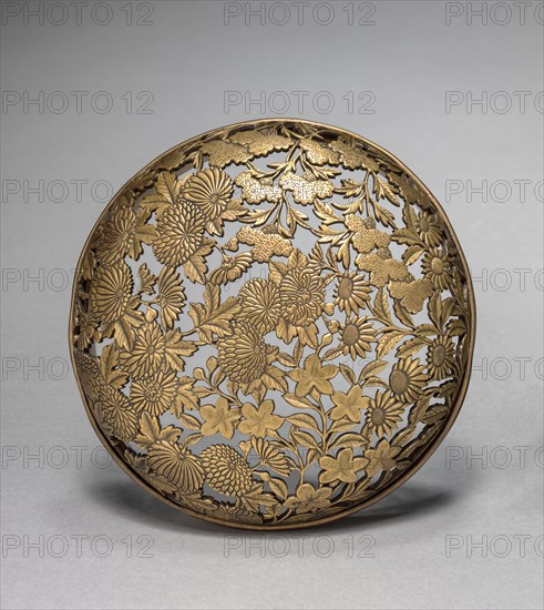 Incense Burner in Tripod Form, 1800s. Japan (?), 19th century. Glazed white porcelain, gilded bronze cover; diameter of mouth: 14.6 cm (5 3/4 in.); overall: 12.4 cm (4 7/8 in.).