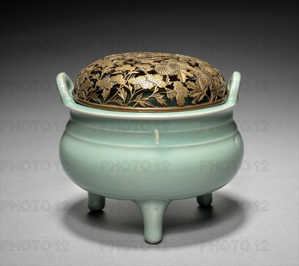 Incense Burner, late 1800s. Japan, Meiji period (1868-1912). Porcelain with gilt bronze cover; diameter of mouth: 14.6 cm (5 3/4 in.); overall: 12.4 cm (4 7/8 in.).