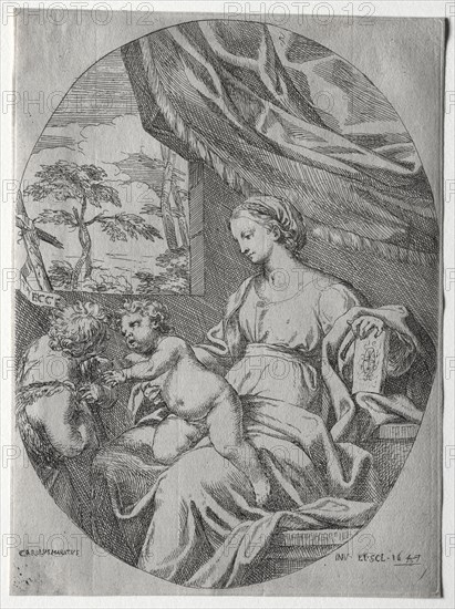 Virgin and Child with the Infant St. John, 1647. Carlo Maratti (Italian, 1625-1713). Etching