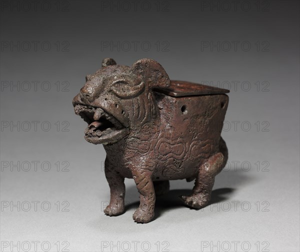 Male Feline-Shaped Container, 50-800. Peru, North Coast, Moche style(?) (50-800). Cast copper alloy; overall: 7.7 x 10.2 cm (3 1/16 x 4 in.).
